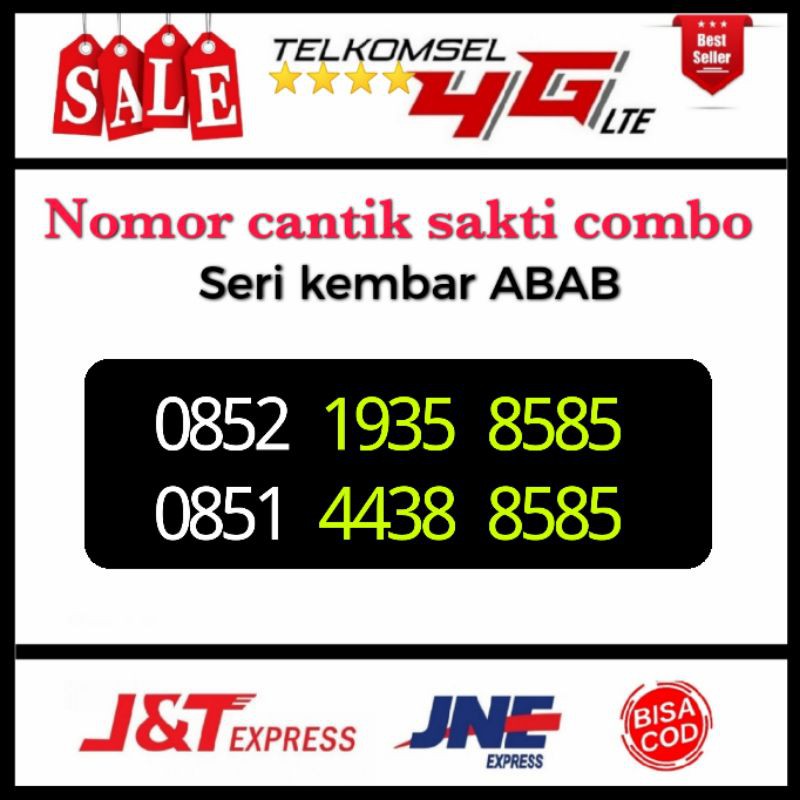 Kartu perdana sakti cantik telkomsel seri kembar ABAB
