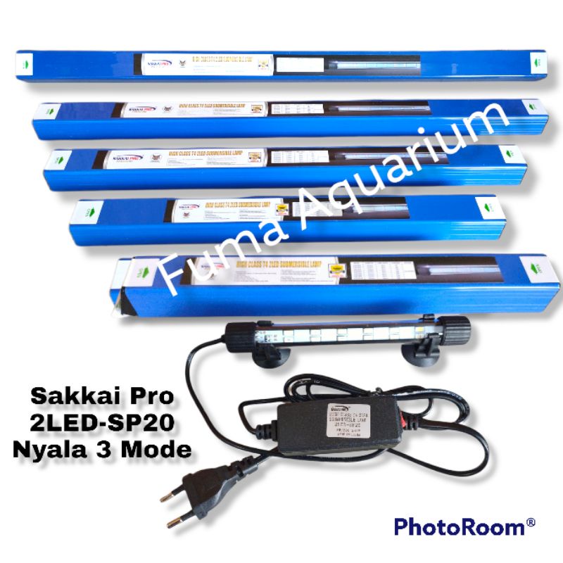 Lampu Celup Aquarium SAKKAI PRO T4-2LED-SP20 3X Mode Ganti Warna 6watt Led 2 Baris Aquarium Aquascape