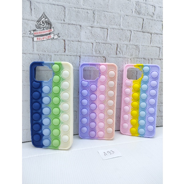 SILICONE CASE POP IT OPPO RENO 3 - CASE PENGHILANG STRESS PUSH IT BUBBLE CASE RAINBOW