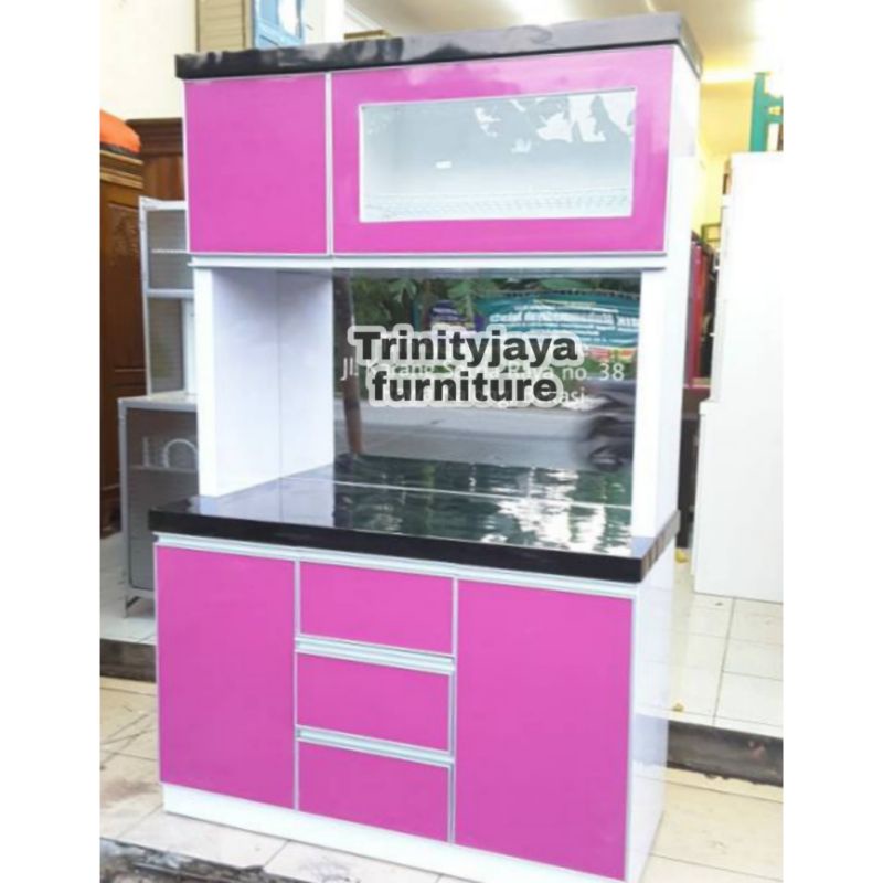 Lemari Piring / Lemari Dapur HPL Jumbo 3 Pintu / Lemari Sayur Melamine Premium