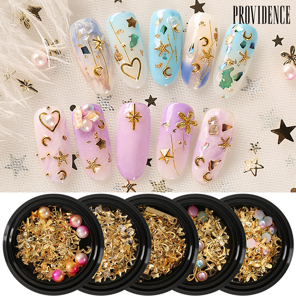 Providence Nail Bubble Beads Easy to Stick DIY Metal Colorful Nail Ball Sticker Ornaments for Female