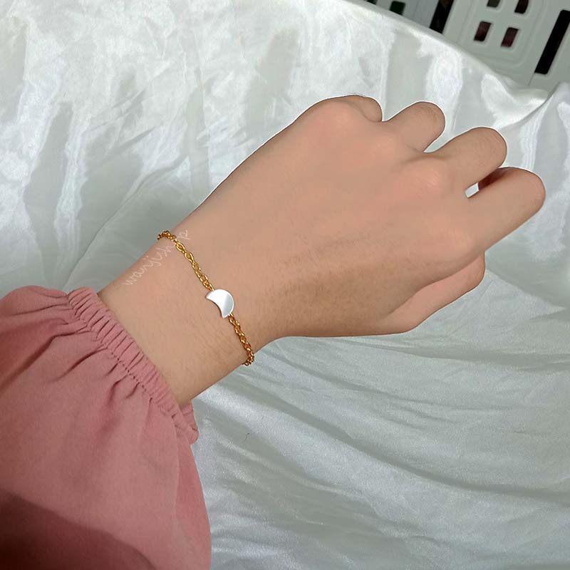 Gelang Tiny Mote Kerang Love Bulat Segitiga Bulan Gelang Super Simple Cute Simple Knot Rantai Chain