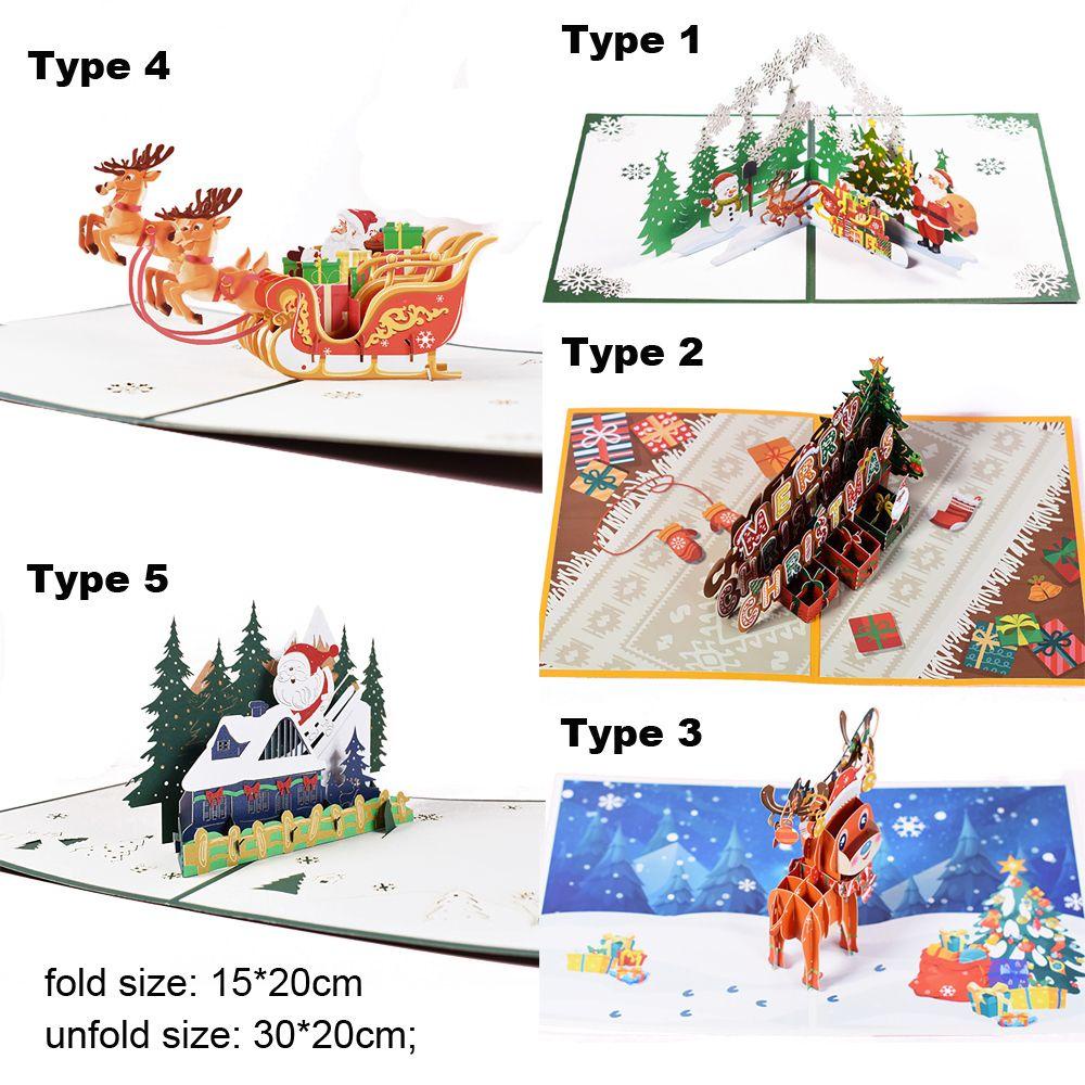 Solighter Kartu Ucapan Natal Hadiah Snowman Reindeer Festival Nikmat Dengan Amplop