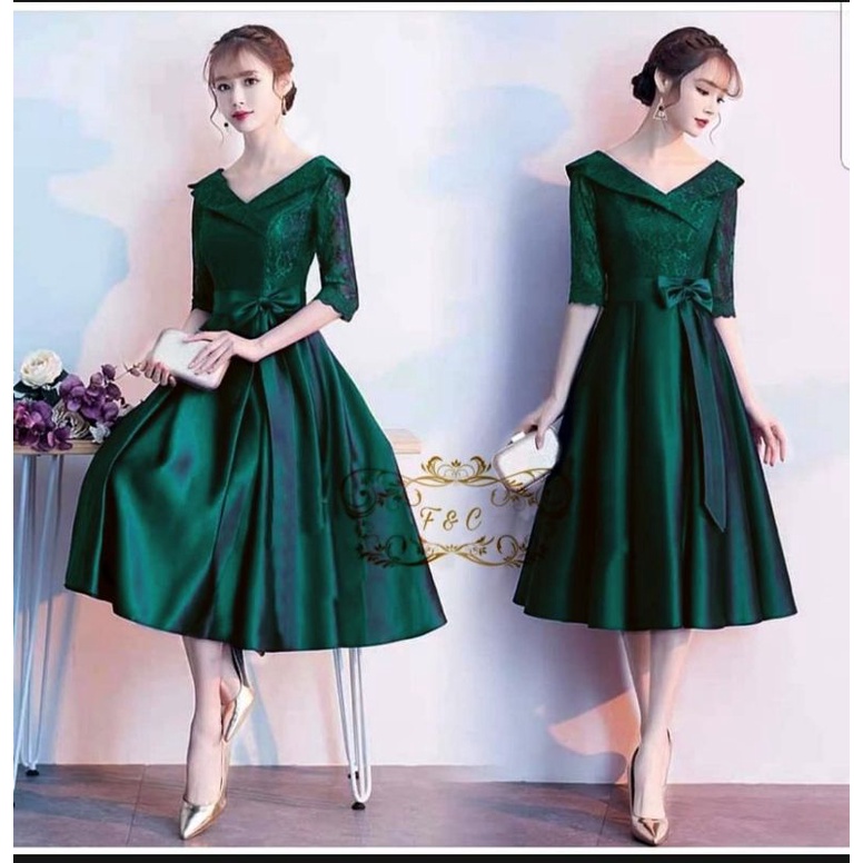 DRESS CANTIK ACARA PESTA / DRESS KENCAN / DRESS NIKAHAN / esmeralda - FC/ DRESS NATALAN/ BAJU JALAN JALAN