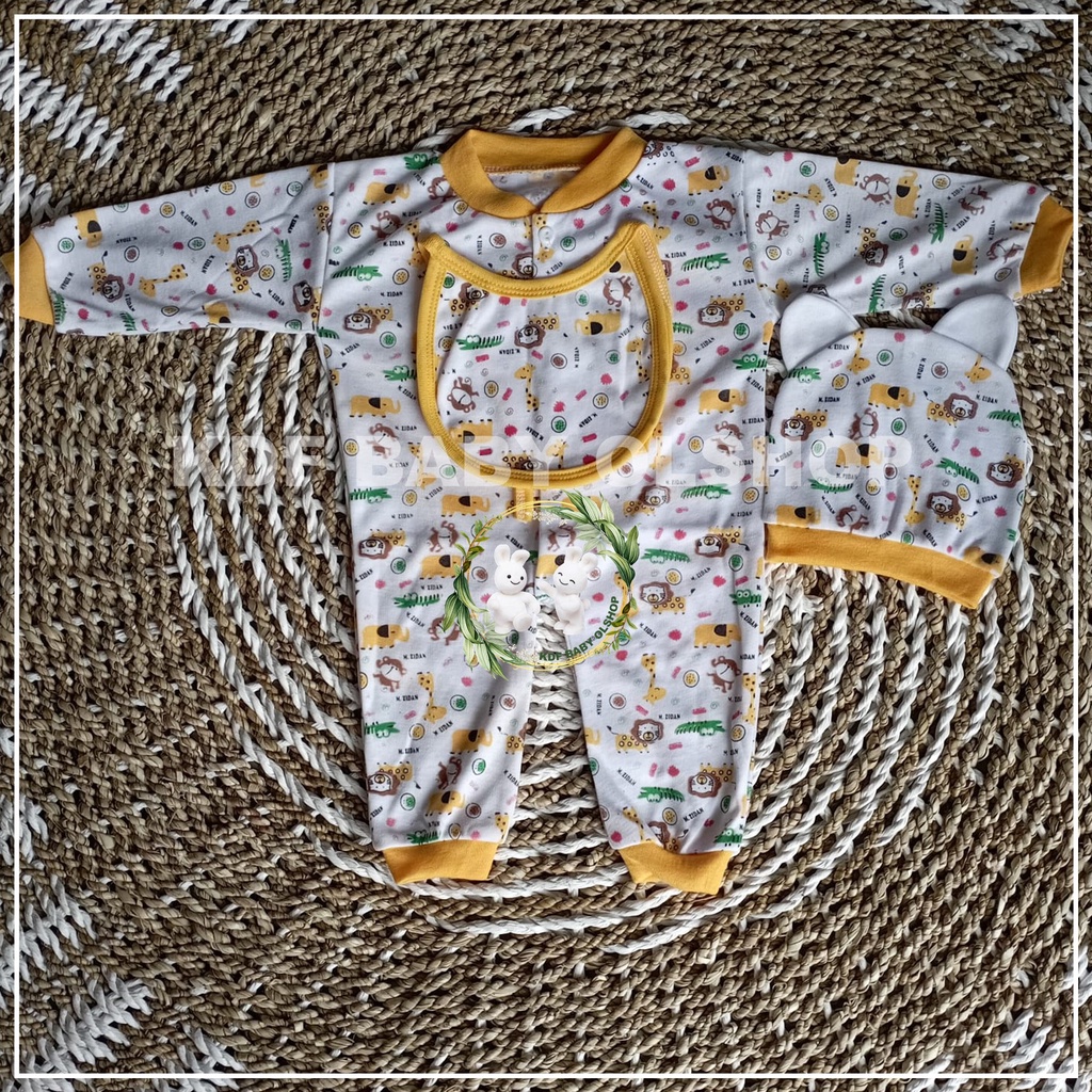 sleepsuit bayi baru lahir 3 in 1  jumsiut+topi+sleber sleepsiut baju bayi newboar jumper bayi set panjang romper anak bayi newboar