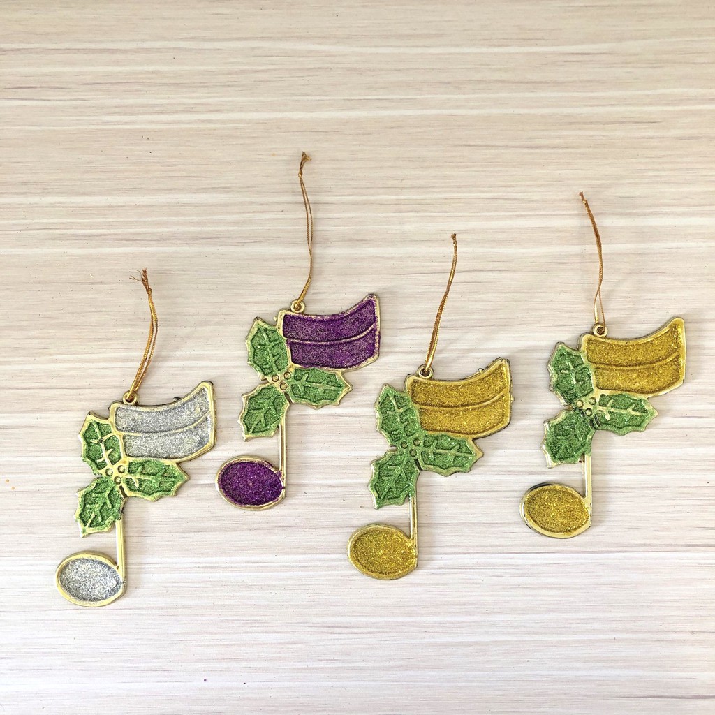 

Hiasan Natal Music Note Glitter isi 2 (Emas / Ungu)