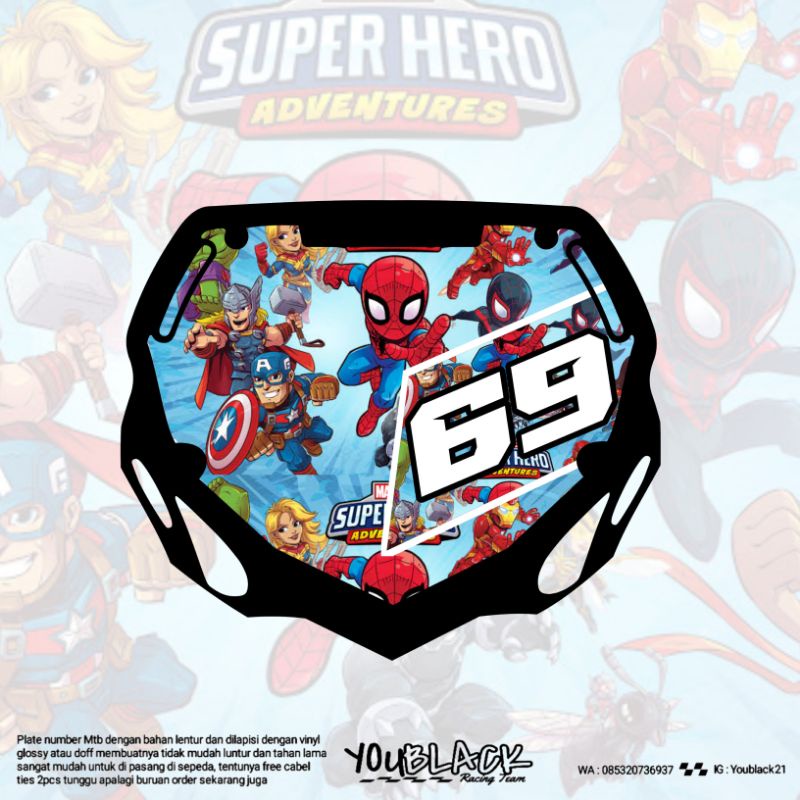 Plate number pushbike - papan nomer pushbike - pushbike super hero