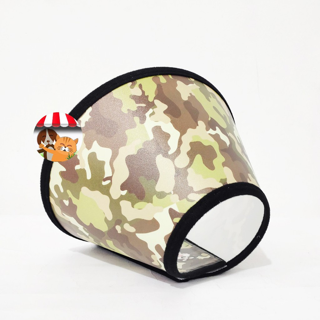 Corong Penutup - Collar Pelindung Leher Anjing Kucing Kelinci No 3 Army