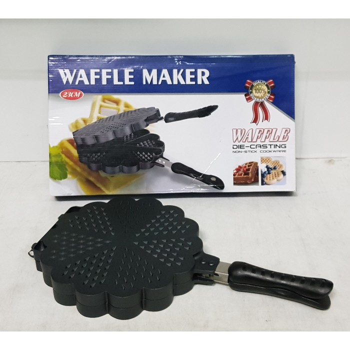 Waffle Maker Teflon Tebal Anti Lengket 23 cm