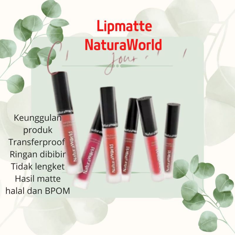 kemasan terbaru lipmatte naturaworld soft love lipstik original bpom