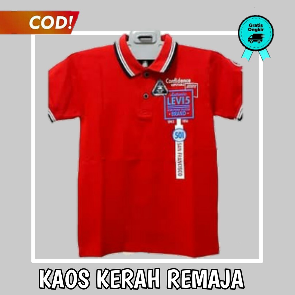 kaos anak remaja laki laki umur 12 - 17 tahun baju remaja kaos kerah remaja laki laki KE9