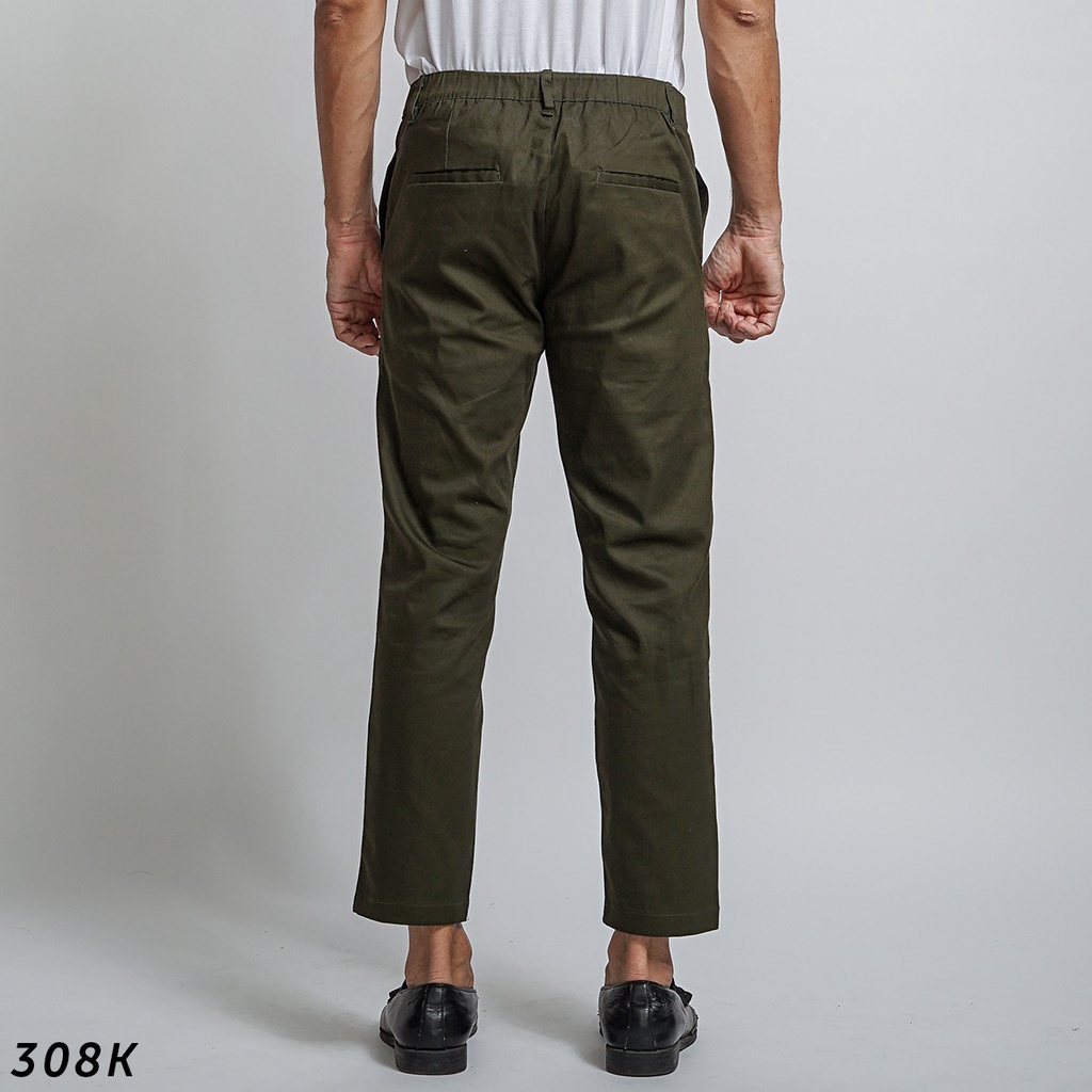 HSRM Celana Gallen Ankle Pants Green Army 308 K | Celana Chinos Ankle Pants Slimfit