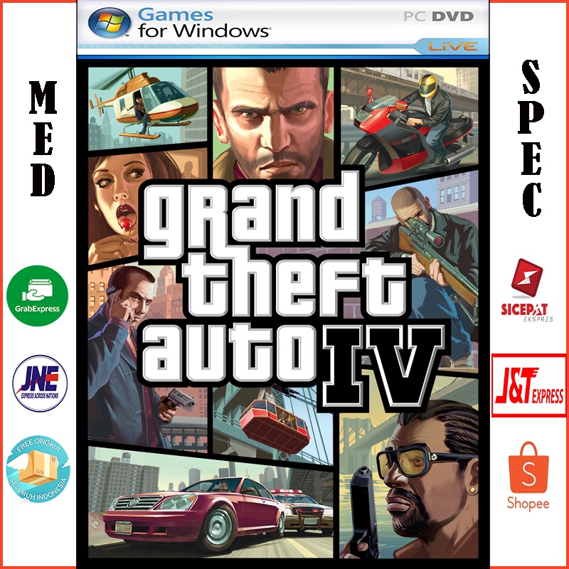 GRAND THEFT AUTO 4 / GTA 4 PC / GTA IV / DVD GAME GAMING LAPTOP KASET KOMPUTER CD GAME