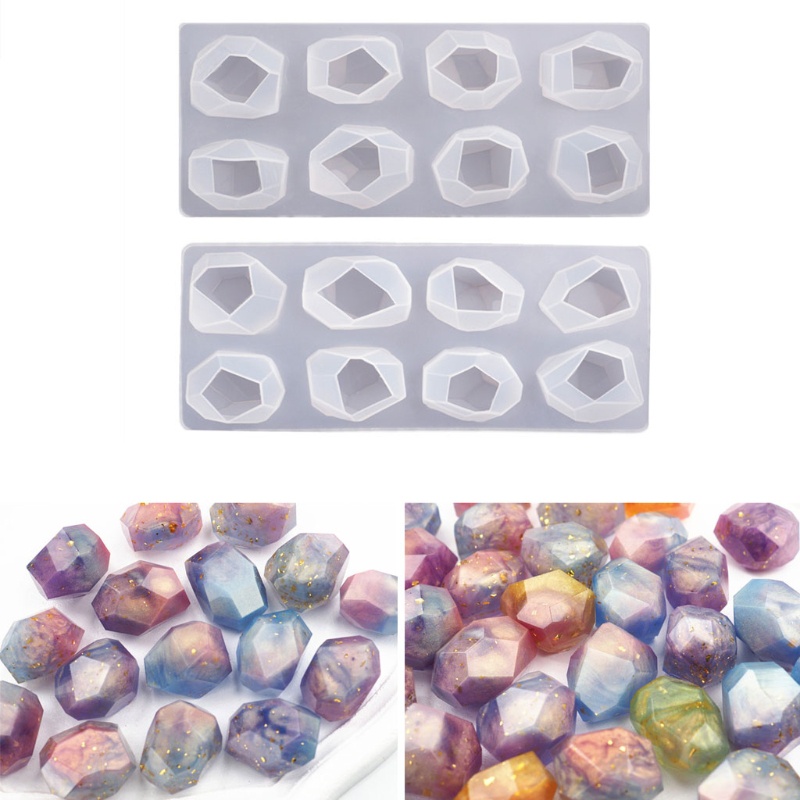 SIY  2 Styles Irregular Geometric Section Crystal Ore Epoxy Resin Mold Stones Ornaments Making Silicone Mould DIY Crafts Home Decorations Casting Tools