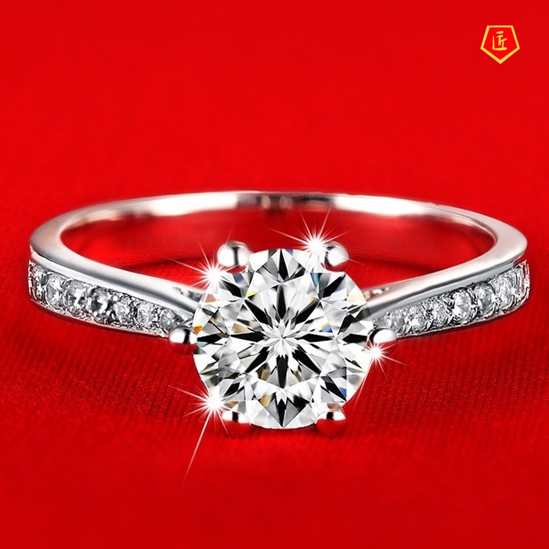 [Ready Stock]Korean Style Simple Classic Silver Diamond Ring