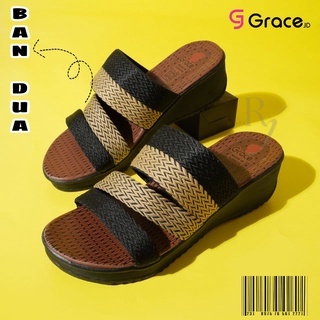 GRACE [BIOZA BAN 3M] Sandal Cewek Turki/ Sendal Hak Wanita Turkey Slop/ Sandal Wedges Slop Cewek