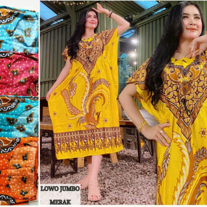 Daster Lowo [kelelawar] Jumbo Merak | serut depan All size -  grosir & ECER