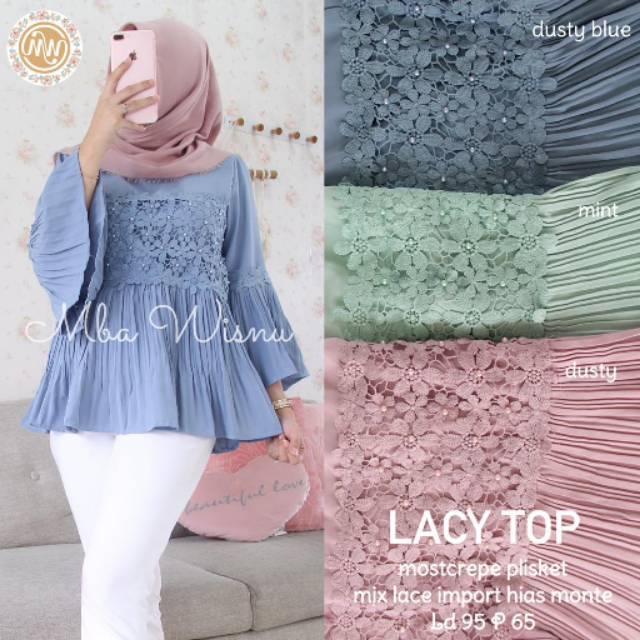 Lacy Top Blouse Broklat Tile / Atasan Broklat Tile / Blouse Tile