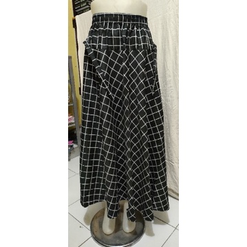 Rok panjang motif kotak dewasa model payung-4