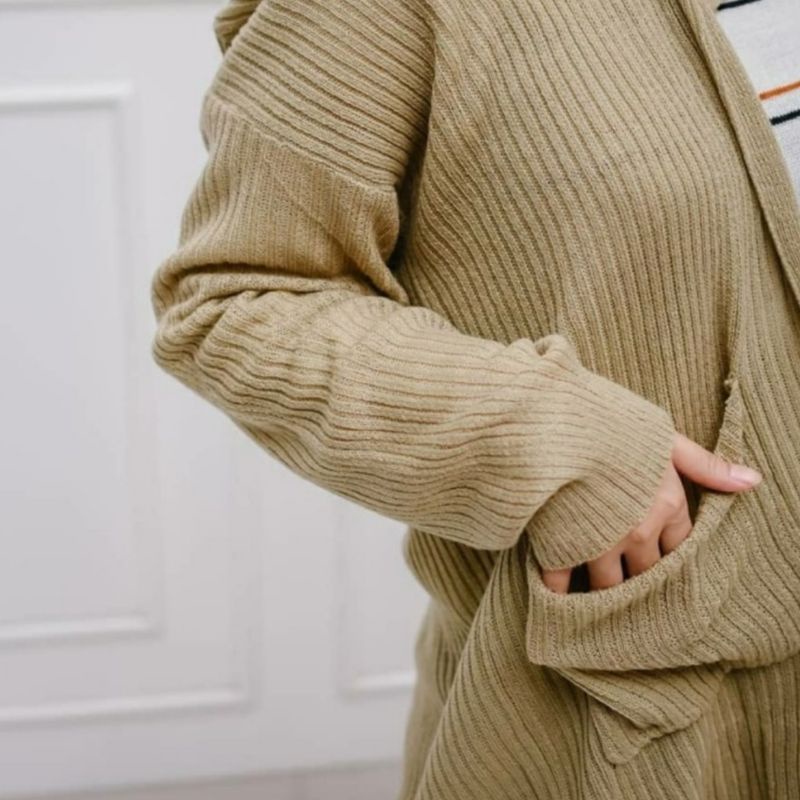 Long cardigan | Cardigan rajut panjang | Long cardy-Cream