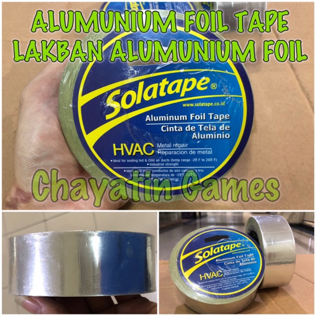 Lakban Alumunium Foil / Solatip Alumunium Tape Anti Api &amp; Panas