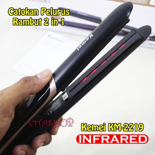 Catokan Rambut  Infrared Kemei  KM 2219  Catok  Rambut  2 in 1 