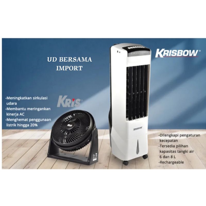 KRISBOW Evaporative emergency Cooler 6 liter Kipas Penyejuk Ruangan rechargeable recharge KRISBOW