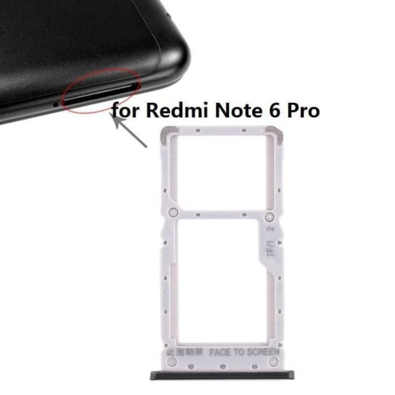 SIMTRAY TEMPAT KARTU SIMLOCK DUDUKAN KARTU SIM CARD XIAOMI REDMI NOTE 6 PRO ORIGINAL