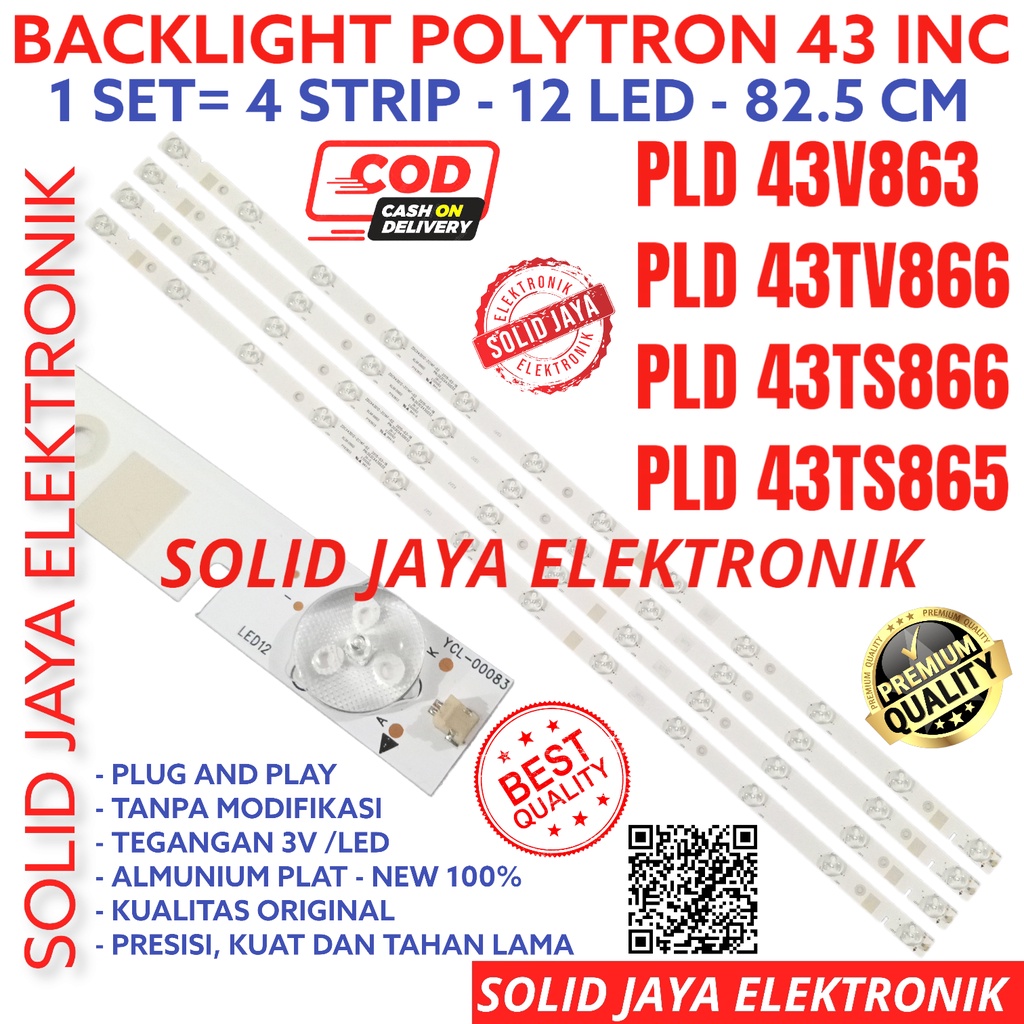 BACKLIGHT TV LED POLYTRON 43 INC PLD 43V863 43TV866 43TS866 43TS865 PLD43V863 PLD43TV866 PLD43TS866 PLD43TS865 LAMPU BL 12K 3V PLD-43V863 PLD-43TV866 PLD-43TS866 PLD-43TS865 12 KANCING LED 43INCH 43INC 43IN LAMPU 43 POLYTRON 43V 43TS 43TV