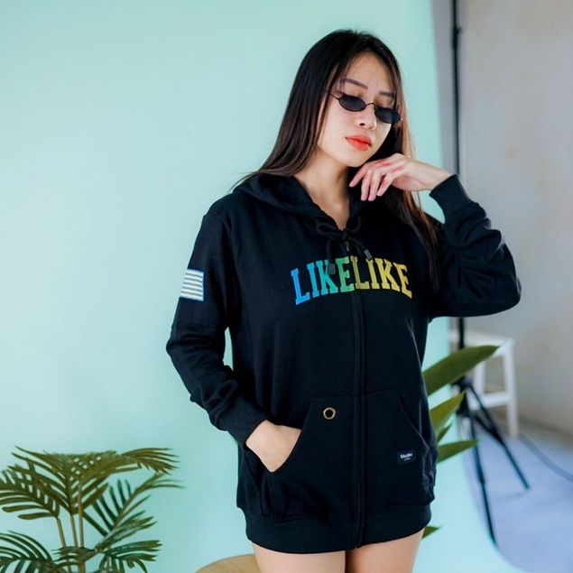 LIKELIKE JACKET FRENCH TERRY (TEBAL) // HD LK FR BLK
