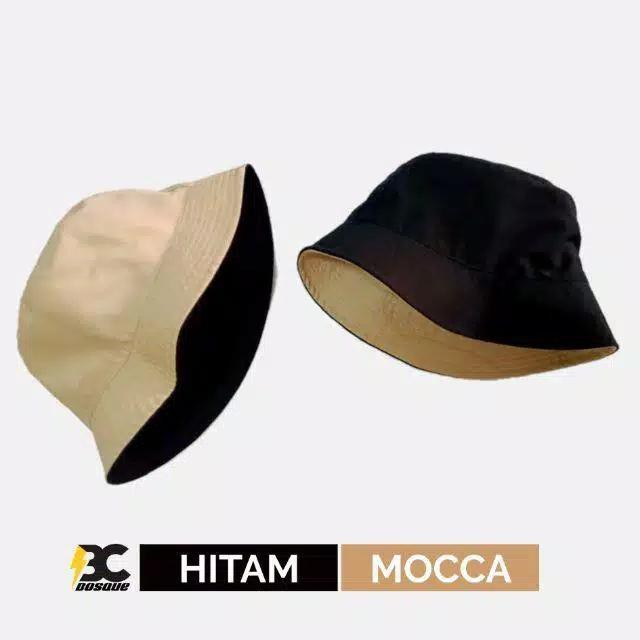 Topi Bucket Hat Premium Polos Bolak Balik 2 Warnab/topi terpopuler/terbaru/termurah