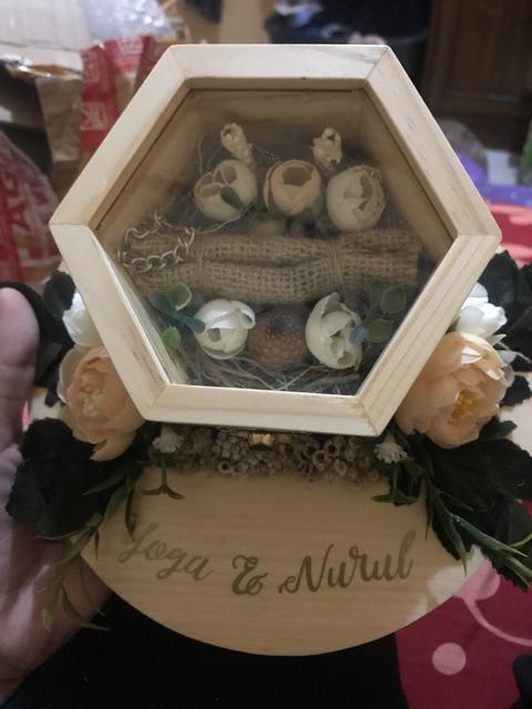 Ready Stock! Ring Bearer, Ring Box, Kotak Cincin, Seserahan -  Rustic Dengan Nama.