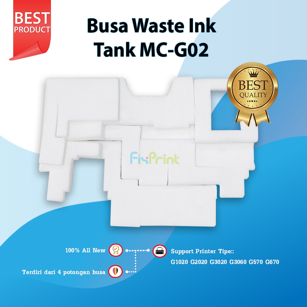 Busa Waste Ink Pembuangan Tinta Tank MC-G02 Sponge Maintenance Box Cartridge MCG02 Printer Canon G1020 G2020 G3020 G3060 G1220 G2160 G2260 G3160 G3260 G1922 G2920 G2923 G2960 G2962 G3020 G3060 G3920 G3923 G3960 G3962 G3963 G670 G1420 G2420 G2460 G3420