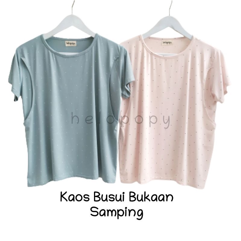 Kaos Busui Menyusui Bukaan Samping Kanan Kiri Jumbo | Baju Hamil Kaos Atasan Hamil Bisa Melar