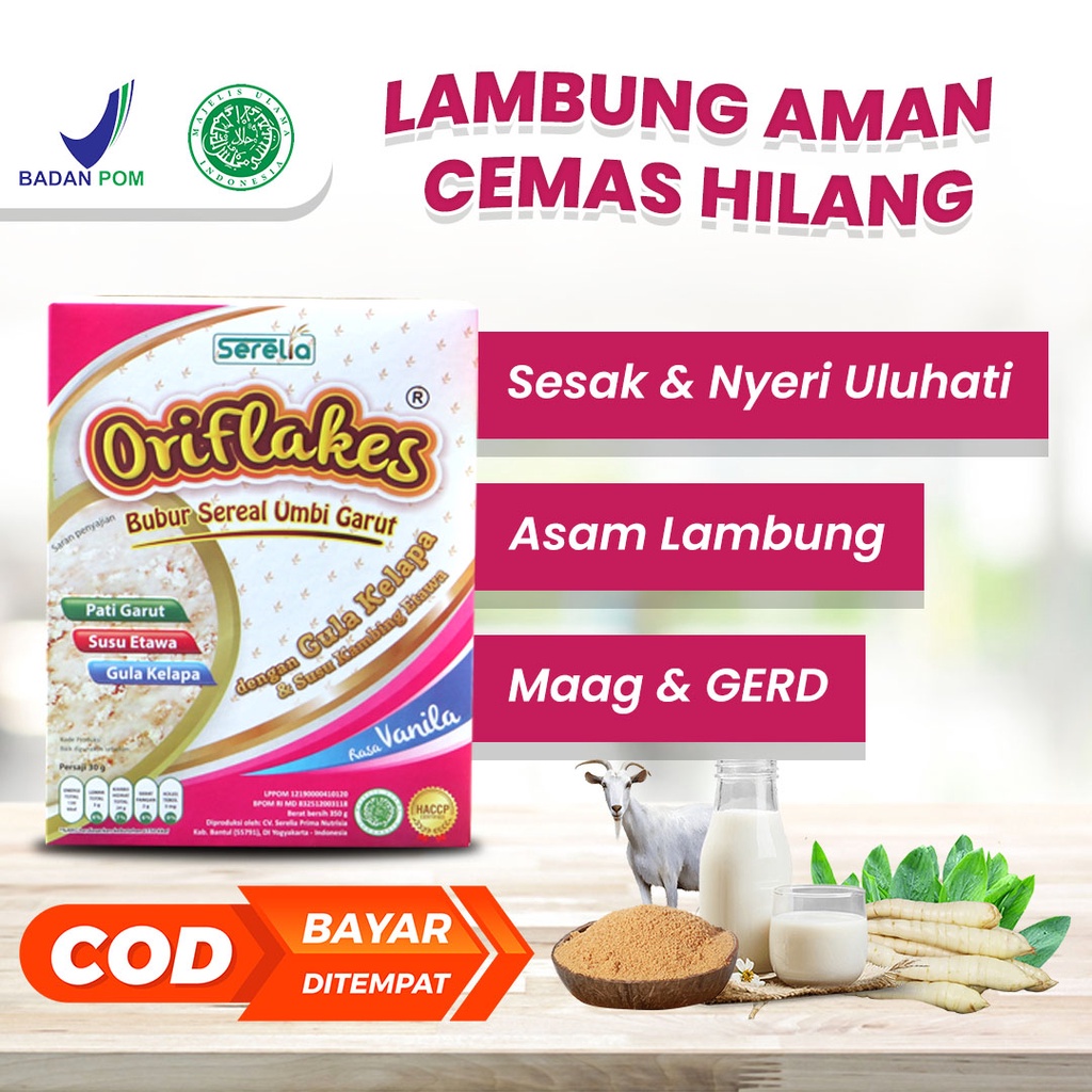 Oriflakes sereal umbi garut Ararut asam lambung susu gastro maag gerd 350 gram Image 3