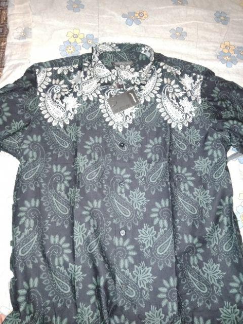 Kemeja Batik Pria Lengan Panjang Bl28 Katun Motif Modern Dixmont Semi Slimfit Premium