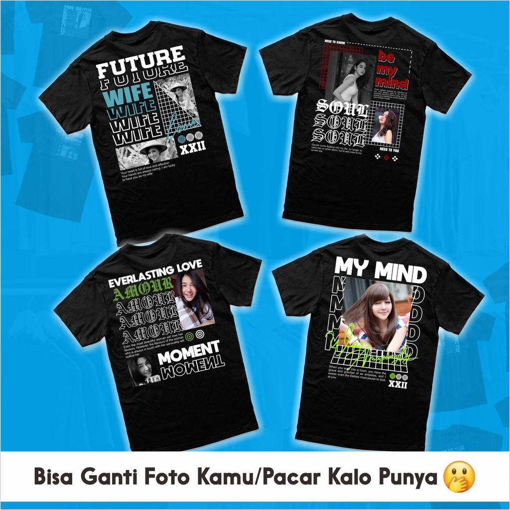 SABLON KAOS BUCIN CUSTOM FOTO / KAOS VIRAL TIKTOK BISA GANTI FOTO [COD]