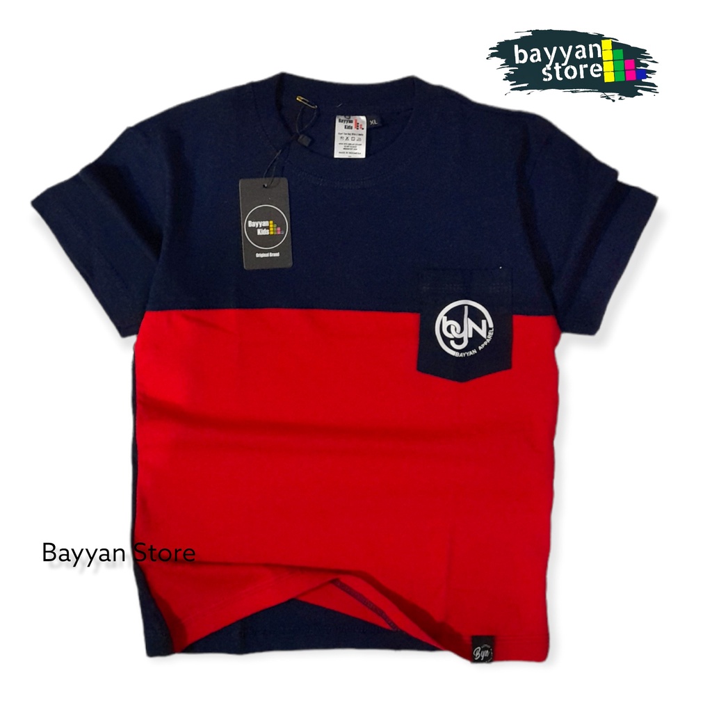 Bayyan Kaos Distro Anak Usia 1-12 Tahun Cotton Model Pocket