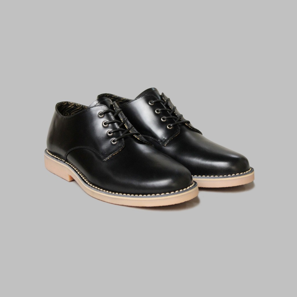 ARTAP Footwear - Sepatu Kulit Asli Pria - Law Black Cream Sole