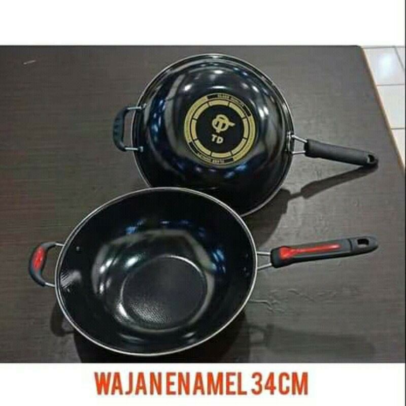 Wajan Enamel Kuping - Wajan enamel gagang anti lengket 34cm