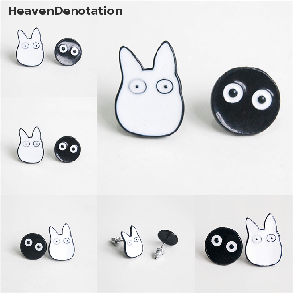 1 Pasang Anting Stud Tindik Desain Kartun Hewan Totoro Untuk Wanita