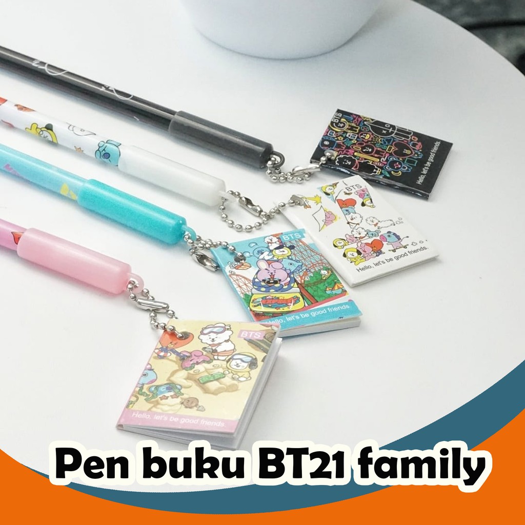 PULPEN BT BOYBAND KOREA FAMILY GANTUNGAN BUKU PEN BANGTAN BOYS PENA BOLPEN TATA COOKY CHIMMY SHOOKY