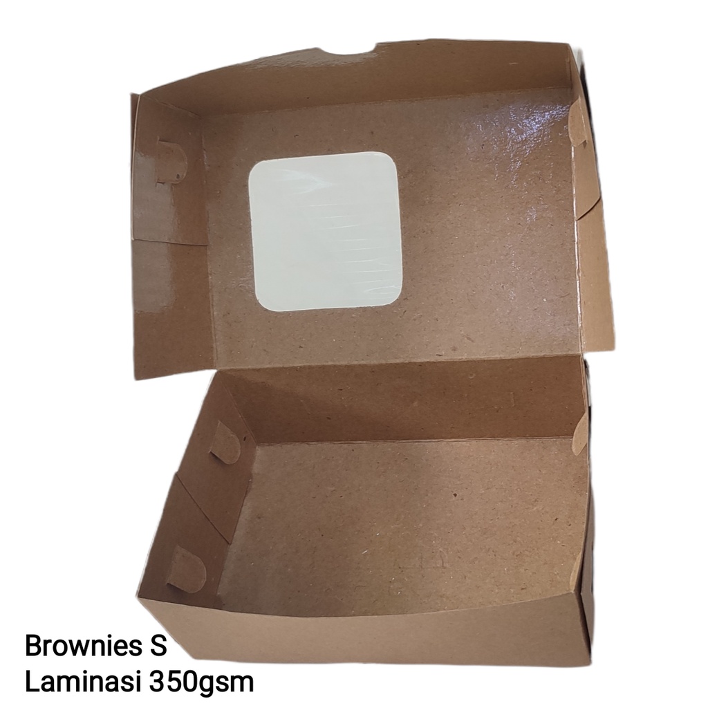 box craft BROWNIES SMALL/MEDIUM/M_KECIL/LARGE/L_KECIL WINDOW dus kertas coklat LAMINASI DOFF box kraft