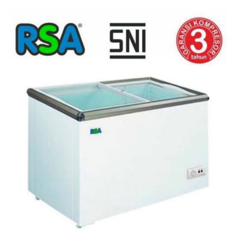 Box Freezer Chest Freezer RSA Sleeding Kaca XS-200