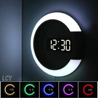  Jam  Dinding  Digital Led Kreatif  3d Dengan Alarm 