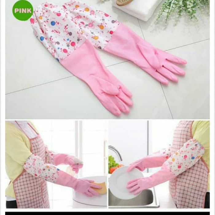 SARUNG TANGAN CUCI PIRING PANJANG BAHAN KARET MULTIFUNGSI HAND GLOVE