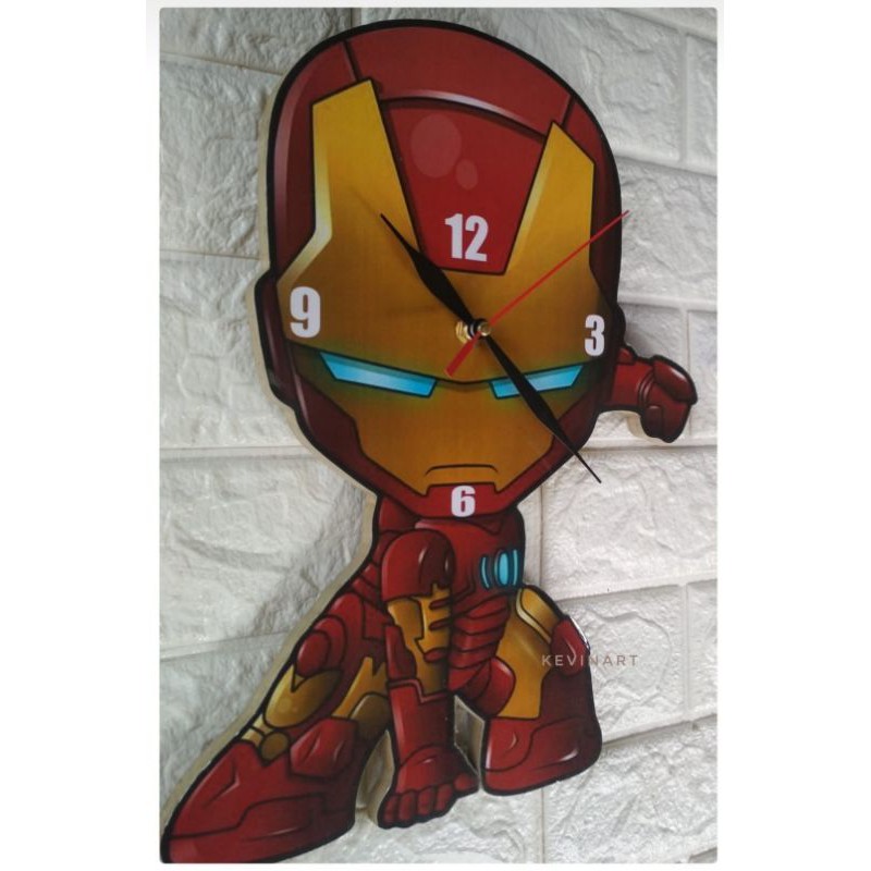 JAM DINDING IRON MAN MARVEL KAYU MURAH
