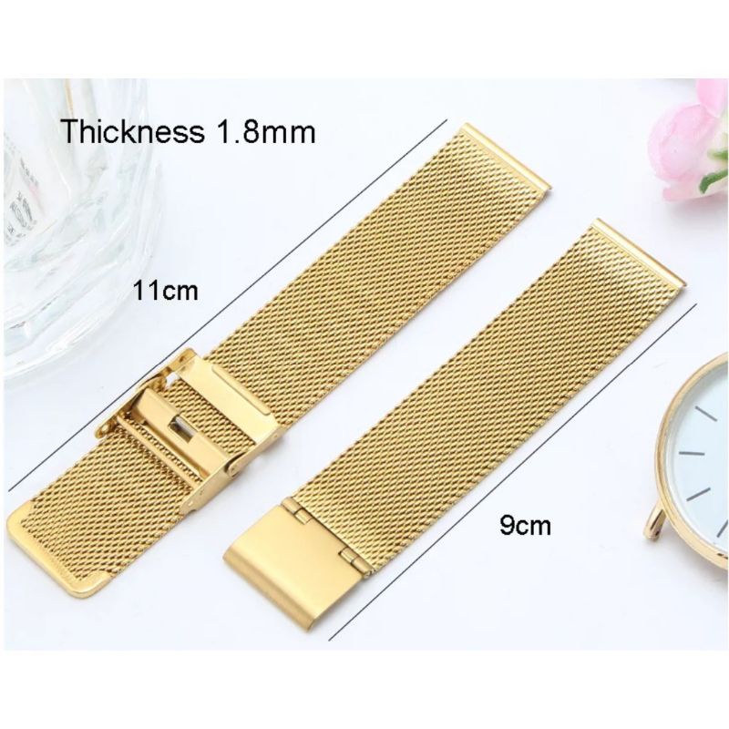 Strap Mesh Jam Tangan Rantai Pasir Stainless Steel Tali Jam Mesh 16mm 18mm 20mm 22mm 24mm