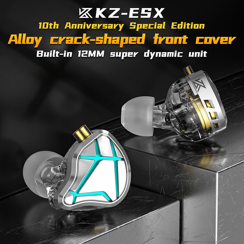 Kz ESX Earphone In Ear HIFI Bass Dinamis Dengan Kabel 2 Pin Ukuran 12MM Untuk Olahraga ZSX EDA