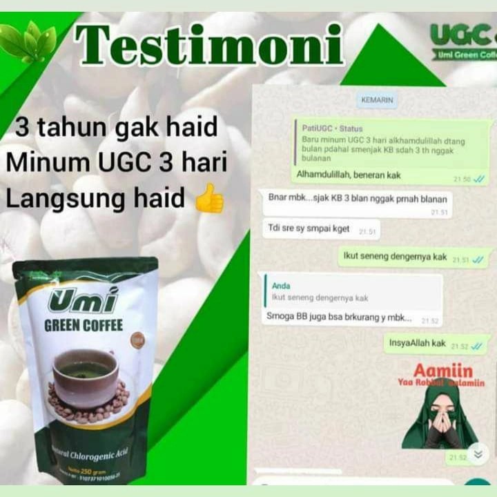 ORIGINAL - UGC Umi Green Coffee  Pelangsing Kopi Hijau Pelangsing Alami Kesehatan